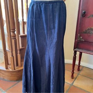Vintage Kleen Denim Blue Flared A Line Skirt Sz M Y2K